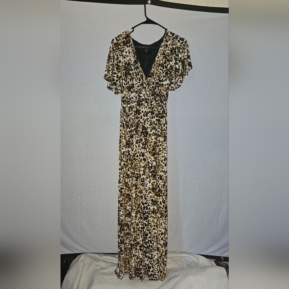 Thalia Sodi Brown and Black Sheath Maxi Dress